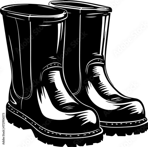 Wellies silhouette vector illustration