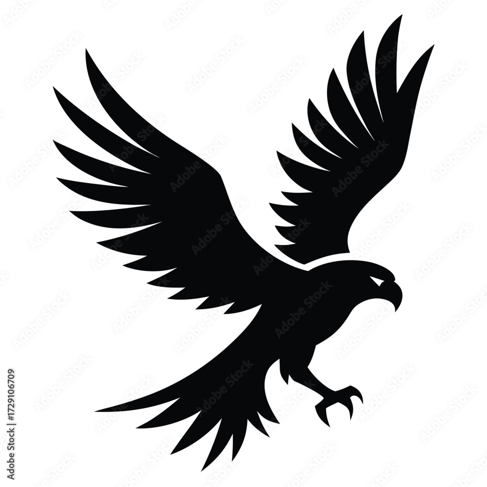 Fototapeta premium Majestic eagle in flight silhouette symbol of freedom and power ideal for branding and design projects