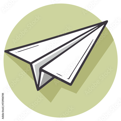 Hand drawn paper airplane vector icon for travel and communication concepts