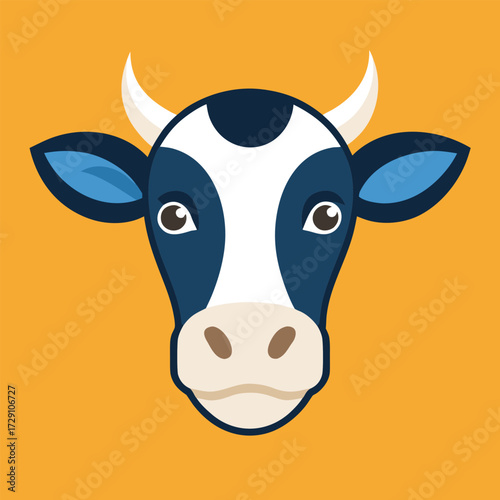 Minimalist cow head icon design in a clean modern style