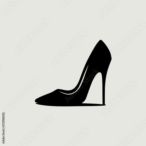 Elegant black silhouette high heel pump vector illustration scalable icon for fashion and style design silhouette white background
