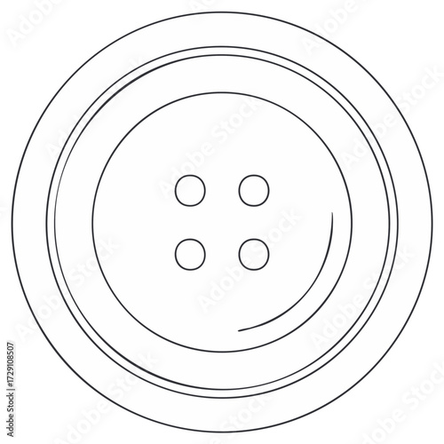 Classic round four hole button illustration clothing accessory fastener design