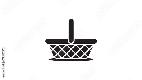 Classic woven picnic basket with sturdy handle, perfect for outdoor adventures and charming country gatherings, evoking a sense of nostalgia and simple pleasures.