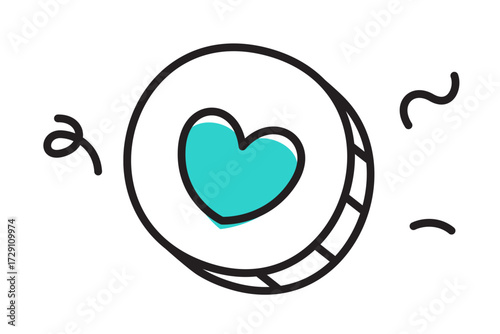 Heart coin to mark favorites