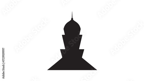 Elegant silhouette of a mosque architectural design, perfect for religious projects or cultural branding, evoking serenity and peace