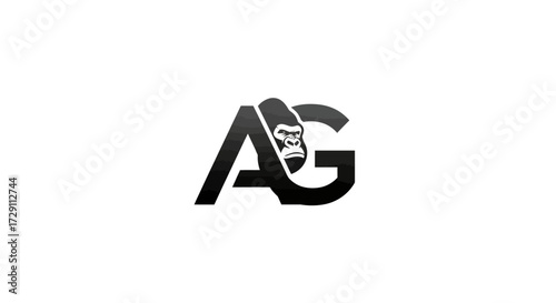 Powerful alphabetic gorilla logo design conveying strength and primal energy  refined modern