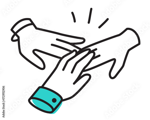 Hands joined together representing team spirit