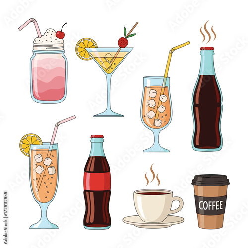A delightful collection of assorted beverages and drinks.