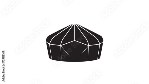 Sleek black geometric shape with angular lines, perfect for modern design projects, adding a touch of minimalist elegance, ideal for backgrounds, logos, and creative compositions