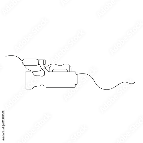 Video Camera icon continuous one line drawing outline vector illustration