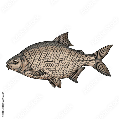 Common bream is a freshwater fish found in European rivers and lakes.
