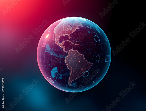 Cinematic Digital Illustration of a Glowing Sphere Planet