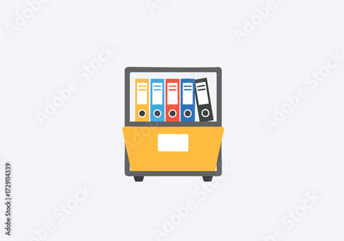 Digital Document Management Organized Files and Folders on Laptop Screen for Efficient Data Storage