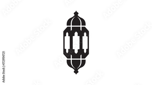 Elegant Islamic lantern silhouette representing Ramadan and cultural celebrations, perfect for festive designs and religious themes.