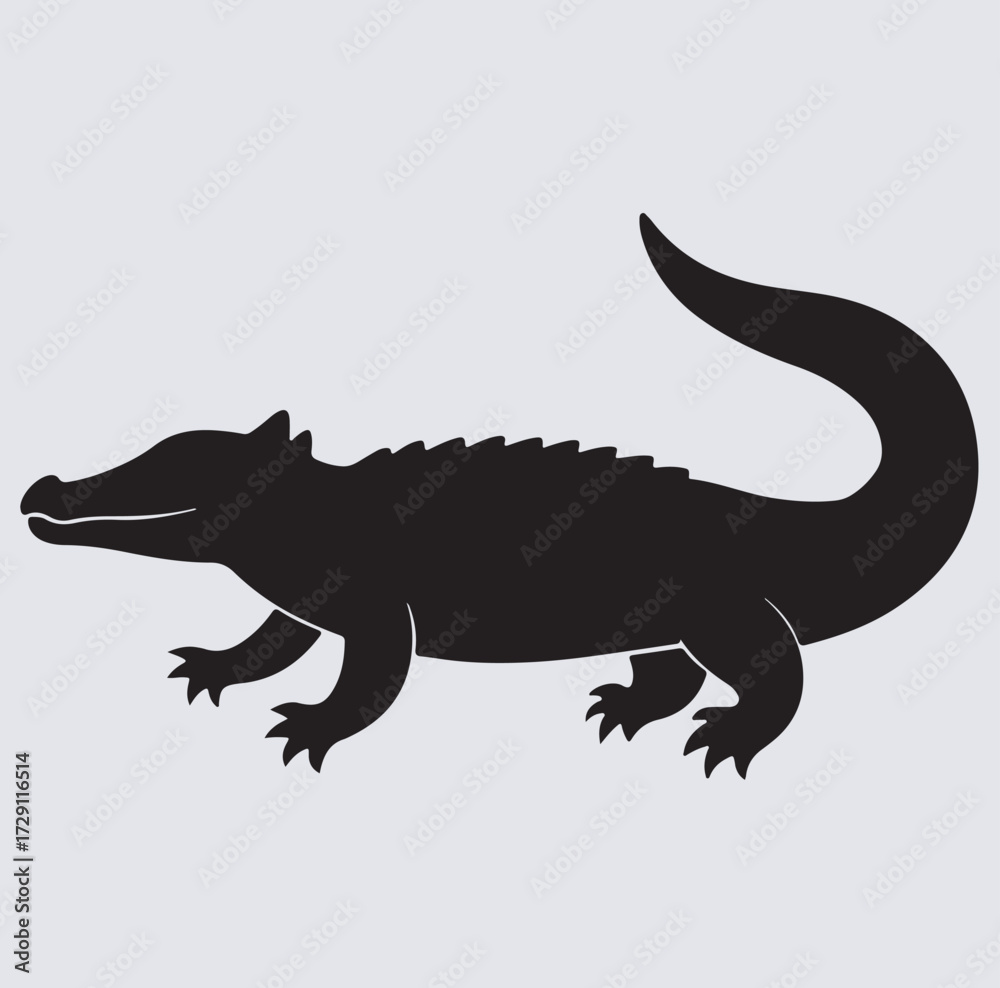 Naklejka premium crocodile silhouette vector art illustration, vector illustration of a crocodile