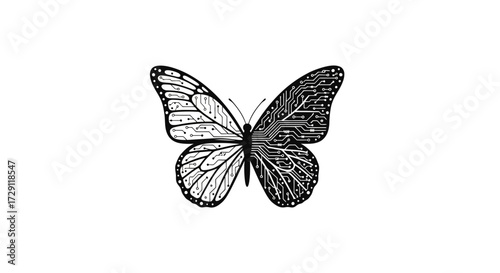 Butterfly Circuit: A symbolic representation of technology and nature merging elegantly