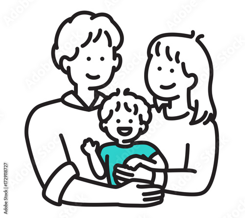 Happy family with a child