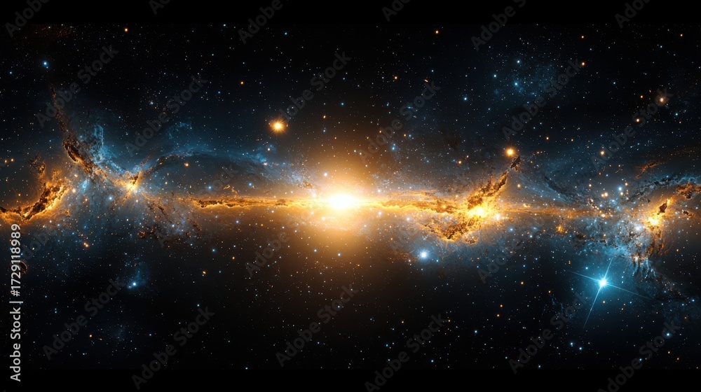Fototapeta premium Cosmic expansion event in space stunning galaxy view astrophotography vibrant nebulae celestial environment