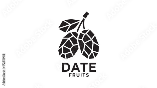 Bold, modern logo design featuring stylized date fruits and clean typography, perfect for organic food brands, health products, or agricultural businesses seeking a fresh, contemporary identity.