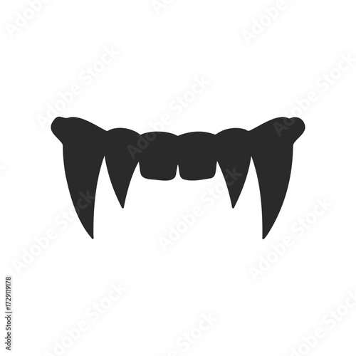 Halloween vampire teeth icon on white background