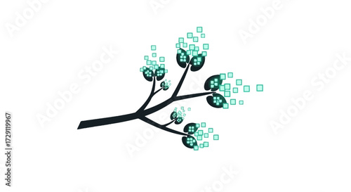 Digital bloom: A minimalist depiction of nature meeting technological advancement