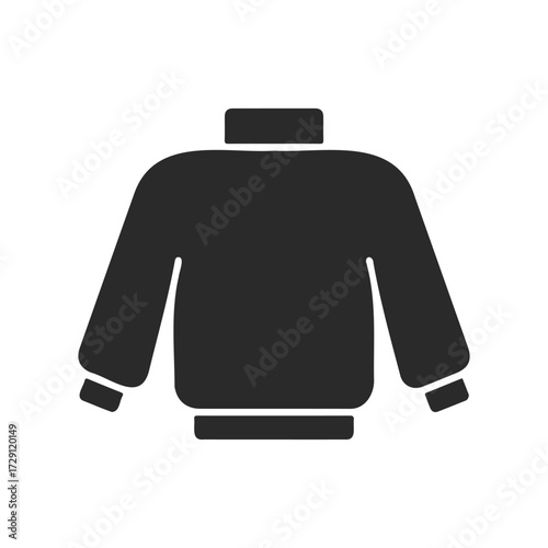 Black silhouette of a sweatshirt with long sleeves and collar