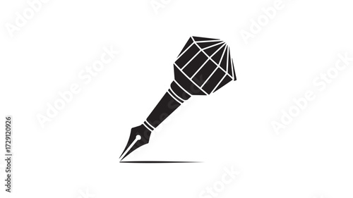 Elegant diamond fountain pen design concept symbolizing writing, creativity, and artistic expression for professional use
