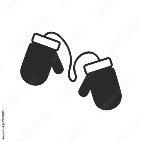 Simple black and white boxing gloves icon illustration