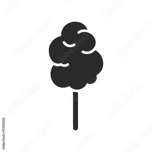 Monochrome cotton candy silhouette on white background