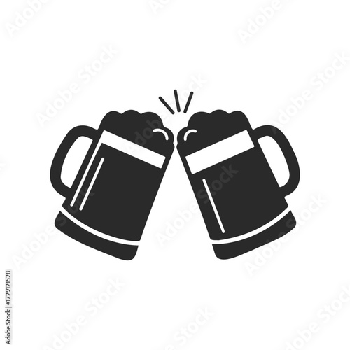 Icon of clinking beer mugs celebrating friendship and festivity