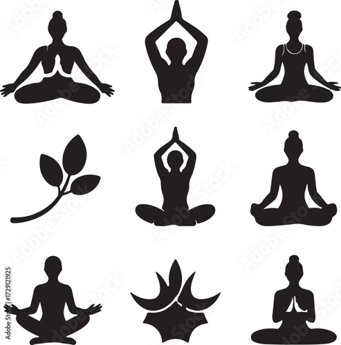 Printsilhouette of yoga