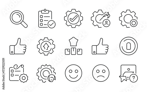 Collection of scalable line art vector icons for business and technology eps silhouette vector illustration white background