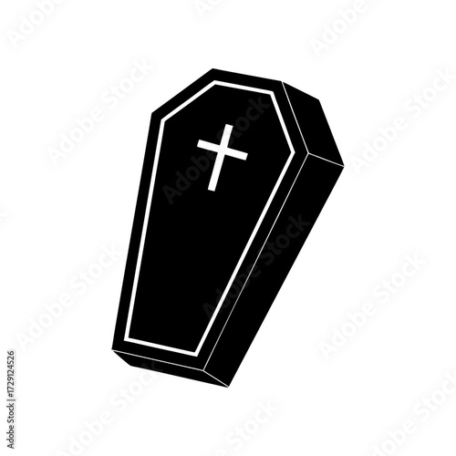 Vector silhouettes of a coffin