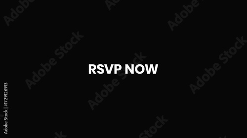 RSVP Now Metallic Text Reveal Animation – 4K Event Invitation Promo