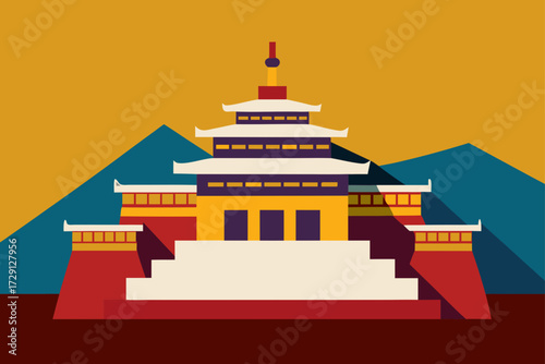 vector illustration of a temple