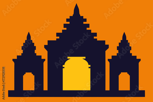 silhouette of the city hall