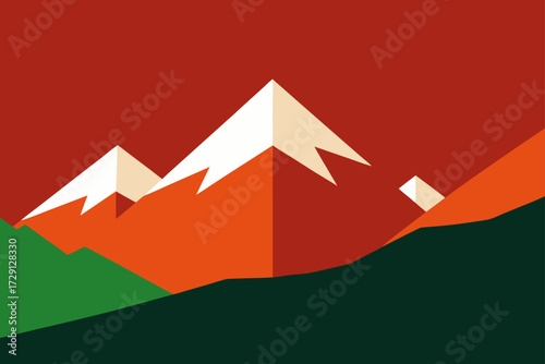 Free Download vector illustration of a mountain landscape with mountains - GFXLoad
