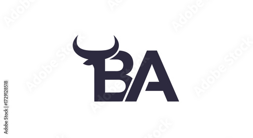 Bullish BA monogram design concept presenting a strong and modern brand identity concept