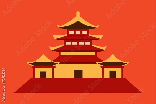 vector illustration of a temple
