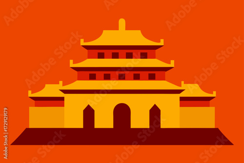 vector illustration of temple
