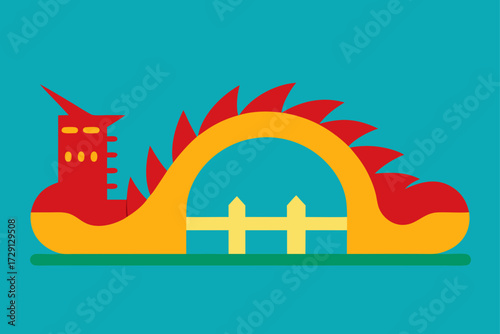 vector illustration of an ancient castle