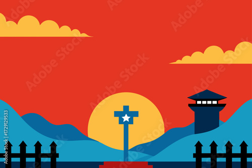 vector illustration of an ancient city