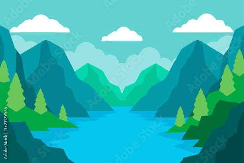 landscape with mountains