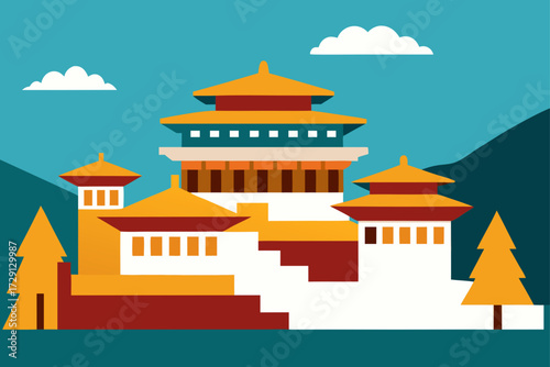 vector illustration of temple