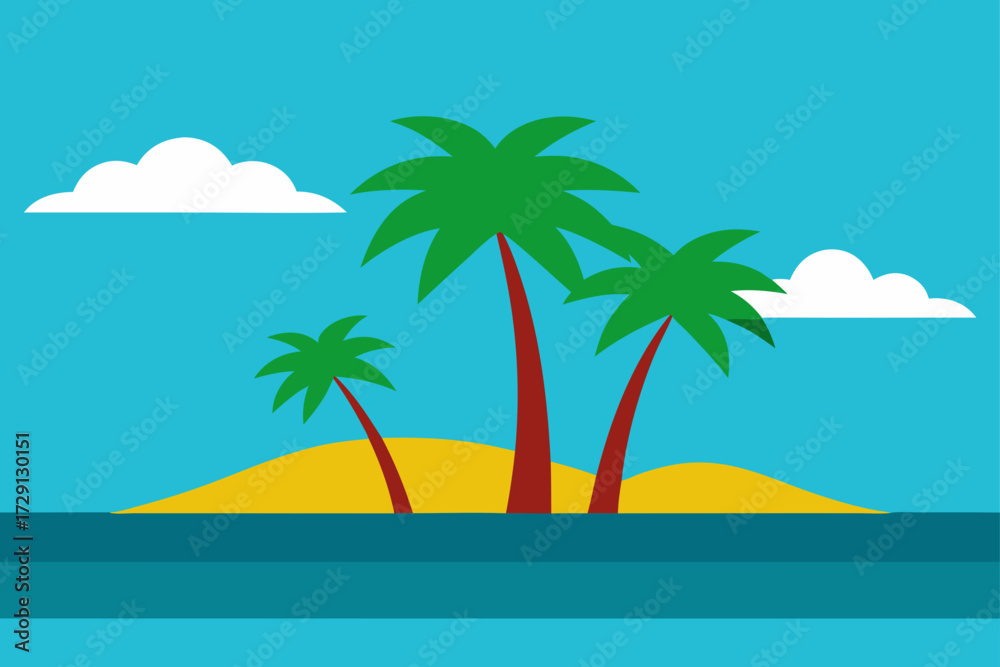 Fototapeta premium tropical beach with palm trees
