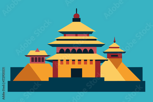 vector illustration of a pagoda in thailand