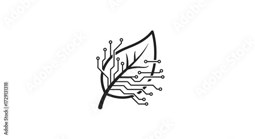 Innovative amalgamation of nature and technology expressed through digital leaf design