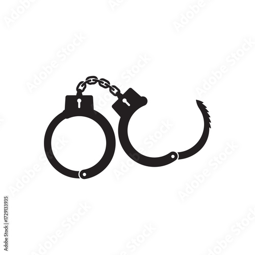 handcuffs icon design. criminal arrest sign and symbol. equipment for policeman.