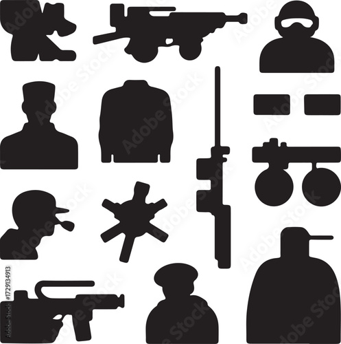 set of guns silhouettes