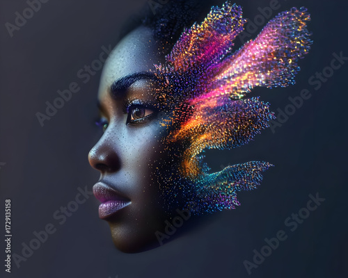 Colorful Abstract Portrait Of Woman